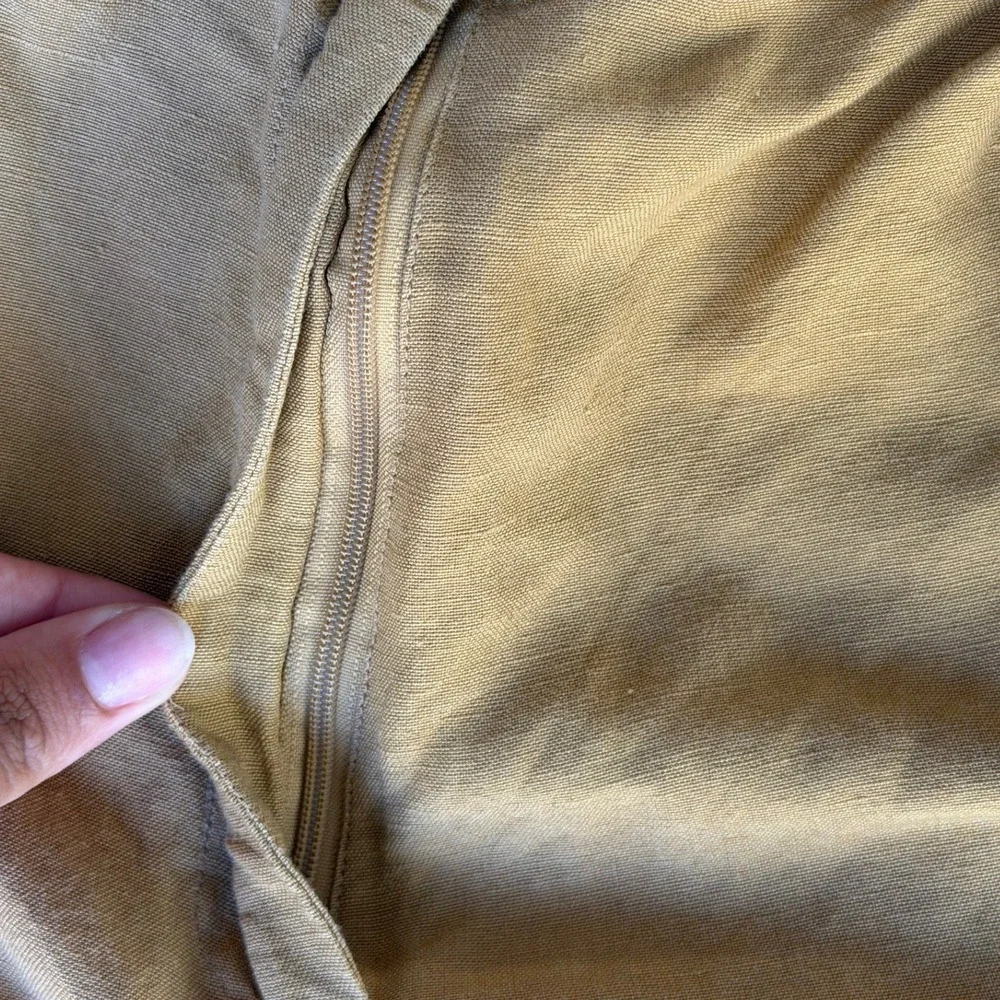 Lane Bryant Designs & Co Mustard Yellow Linen‎ Blend Tapered Pants Plus Size 24